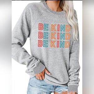 Blooming Jelly "Be Kind" Graphic Sweatshirt Grey Pullover Size XXL Plus Size